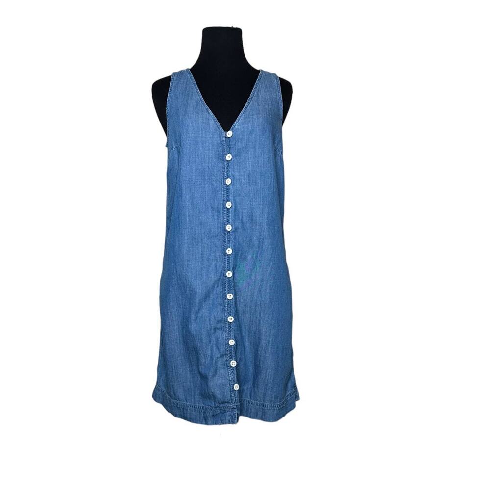 Madewell blue chambray buttoned easy mini dress size XXS